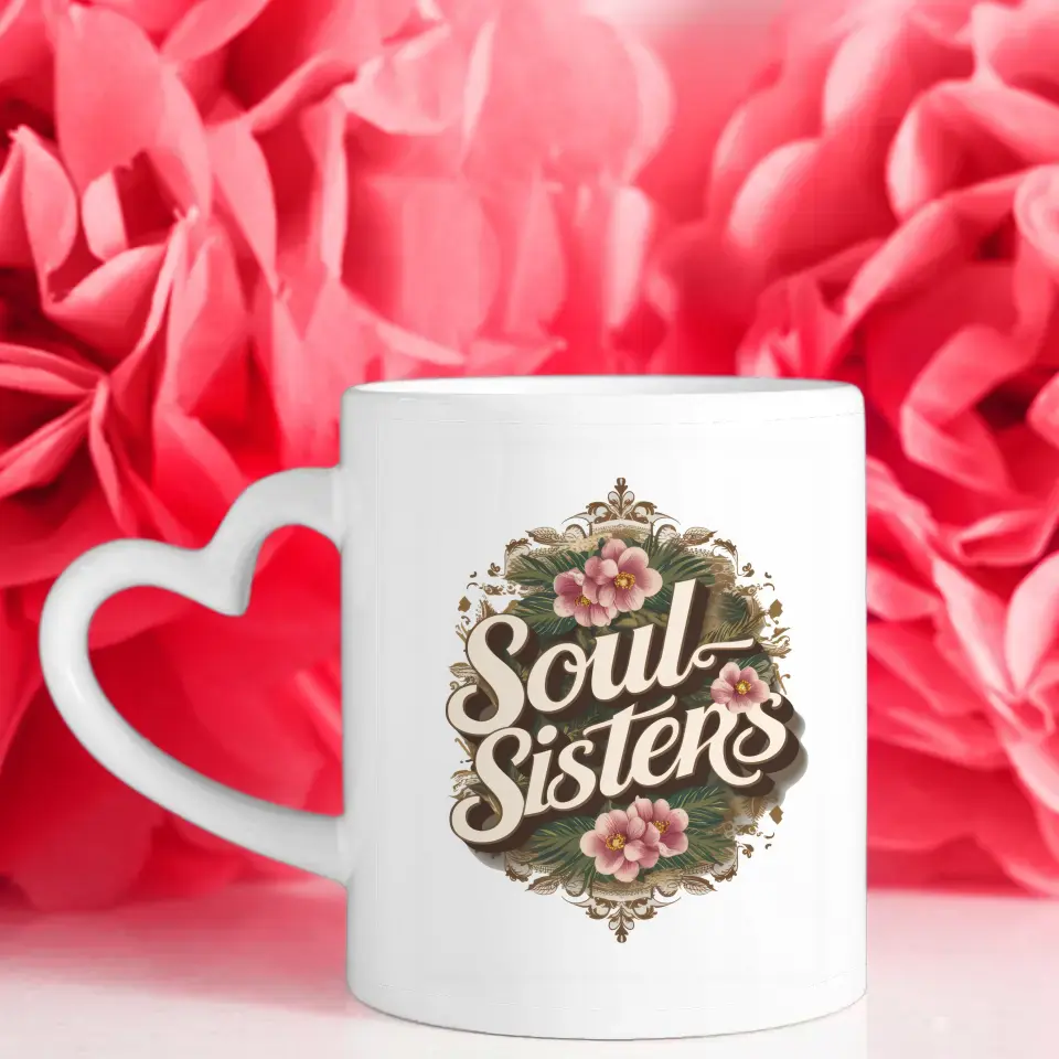 Tassen Geschenk für beste Freundin Soul Sisters personalisiert mit 5 Fotos