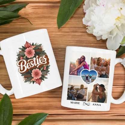 Tasse Beste Freundin personalisiert Besties mit 5 Fotos