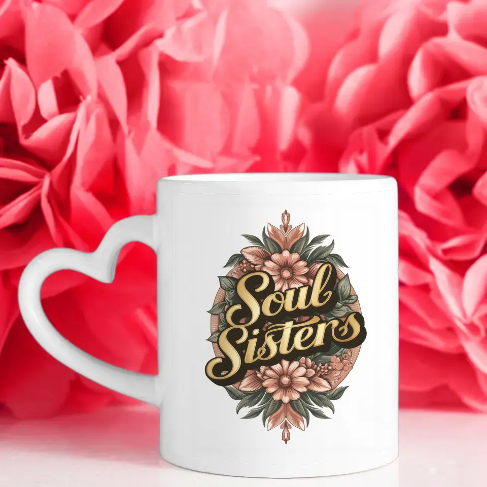 Tasse Beste Freundin Soul Sisters personalisiert mit 5 Fotos