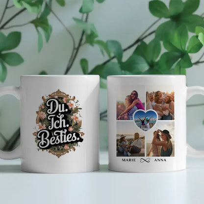 Tasse Beste Freundin Du Ich Besties personalisiert mit 5 Fotos