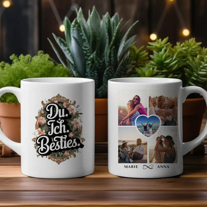 Tasse Beste Freundin Du Ich Besties personalisiert mit 5 Fotos