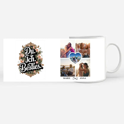 Tasse Beste Freundin Du Ich Besties personalisiert mit 5 Fotos