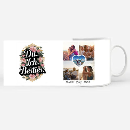 Tasse Beste Freundin personalisiert Du Ich Besties mit 5 Fotos