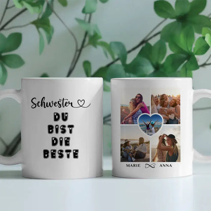 Tasse für Schwester Schwester Du bist die Beste Personalisiert