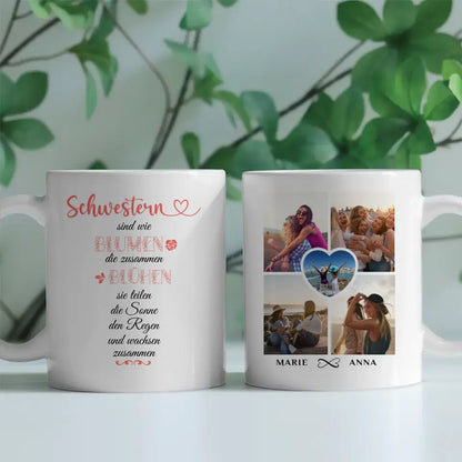 Tasse für Schwester personalisiert Wie Blumen für Schwester