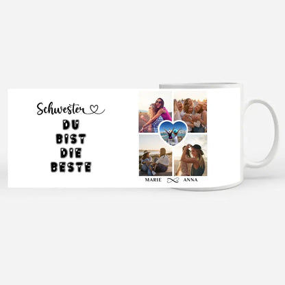 Tasse für Schwester Schwester Du bist die Beste Personalisiert