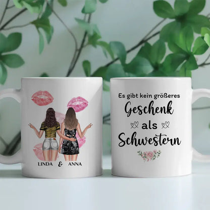 Tasse für Schwester Kein größeres Geschenk Personalisiert mit Figuren