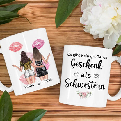 Tasse für Schwester Kein größeres Geschenk Personalisiert mit Figuren