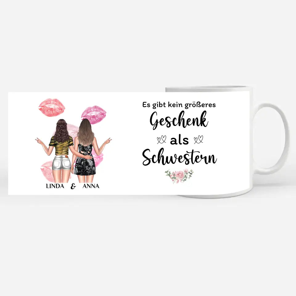 Tasse für Schwester Kein größeres Geschenk Personalisiert mit Figuren