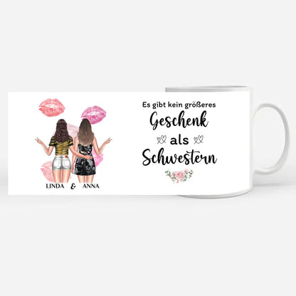 Tasse für Schwester Kein größeres Geschenk Personalisiert mit Figuren