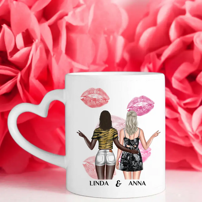 Personalisierte Tasse für Beste Freundin Einfach mal Danke mit Figuren