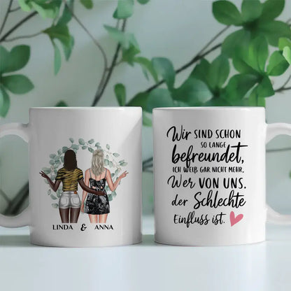 Tasse Beste Freundin Schlechte Einfluss Cliparts personalisiert