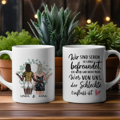 Tasse Beste Freundin Schlechte Einfluss Cliparts personalisiert