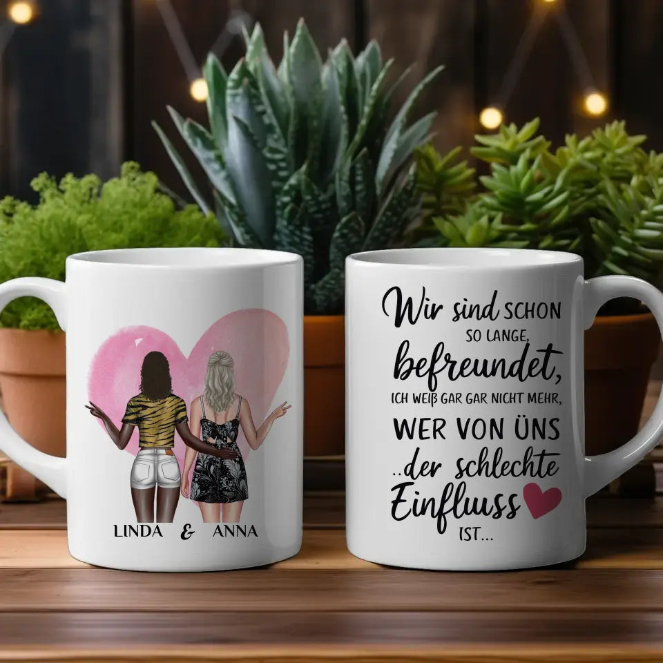 Tasse Beste Freundin personalisiert Schlechte Einfluss mit Figuren