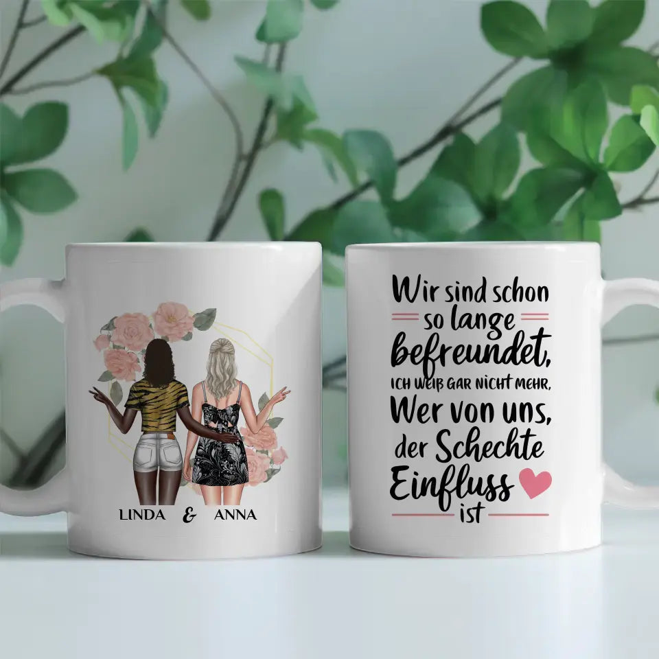 Personalisierte Tasse für Beste Freundin Schlechte Einfluss Cliparts