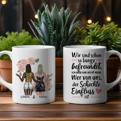 Personalisierte Tasse für Beste Freundin Schlechte Einfluss Cliparts