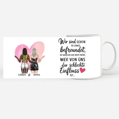 Tasse Beste Freundin personalisiert Schlechte Einfluss mit Figuren