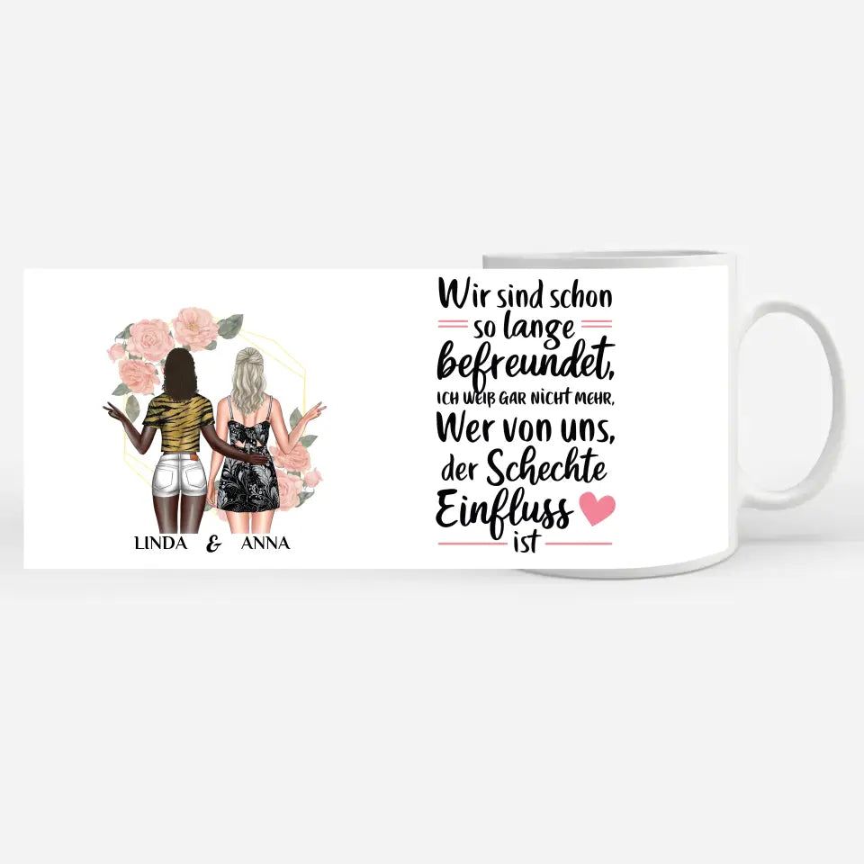 Personalisierte Tasse für Beste Freundin Schlechte Einfluss Cliparts