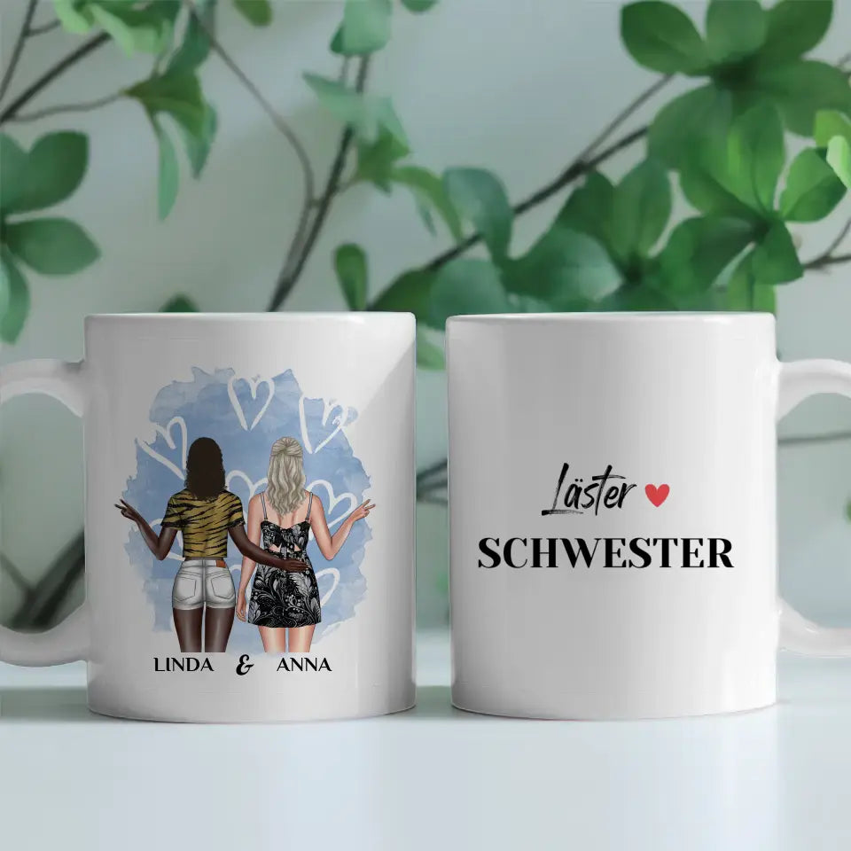 Tasse Beste Freundin personalisiert Läster Schwester Cliparts