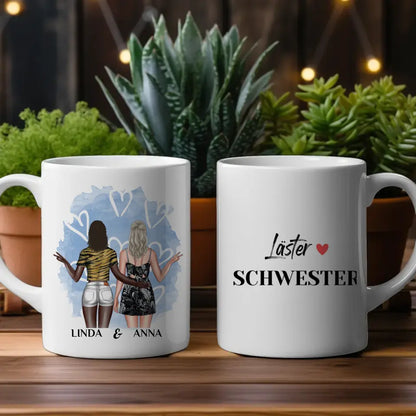 Tasse Beste Freundin personalisiert Läster Schwester Cliparts