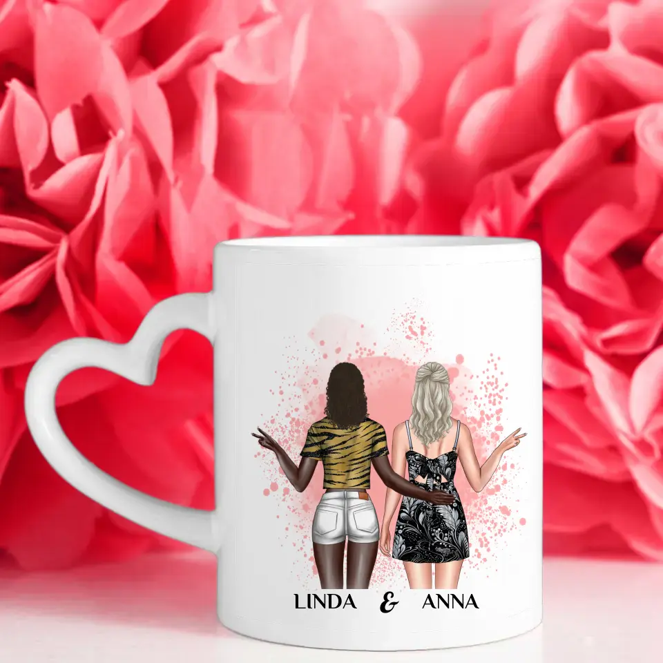 Personalisierte Tasse Definition Beste Freundin mit Figuren