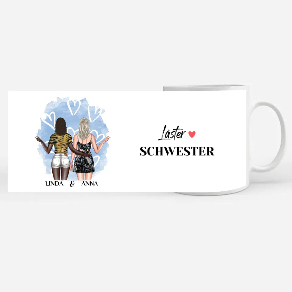 Tasse Beste Freundin personalisiert Läster Schwester Cliparts