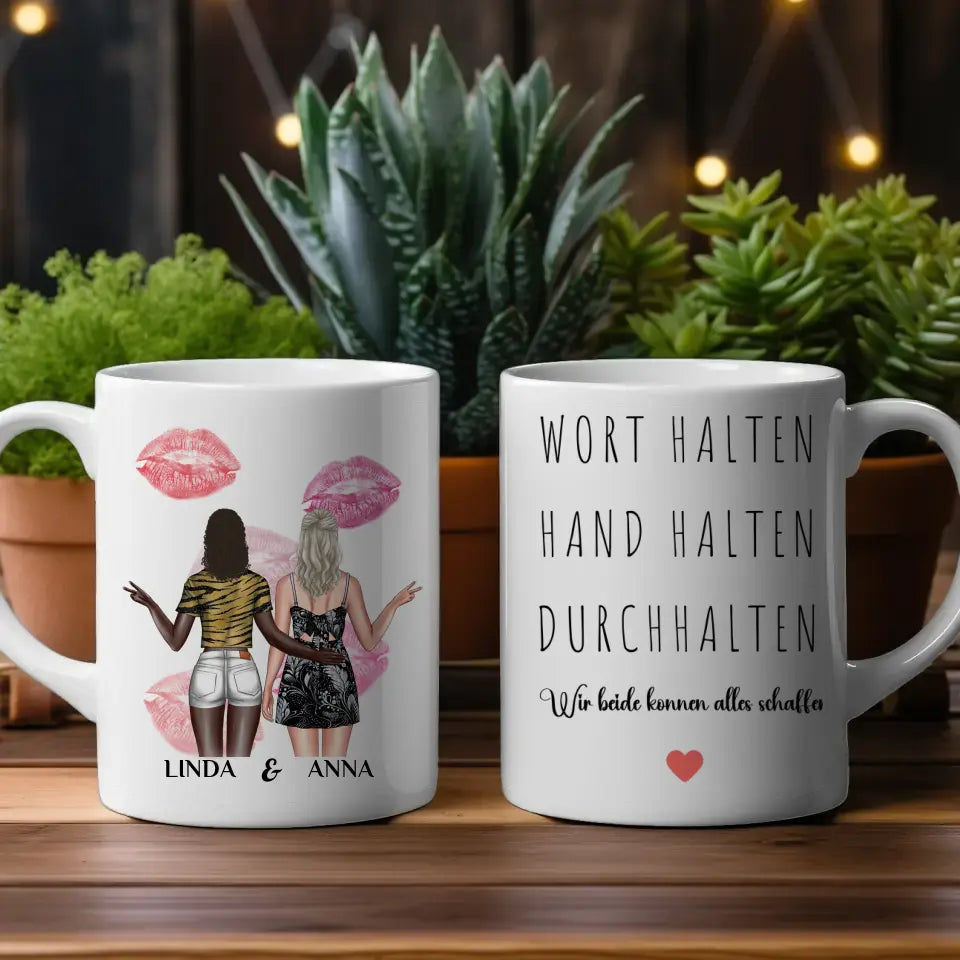 Tasse Beste Freundin personalisiert Wir schaffen alles Cliparts