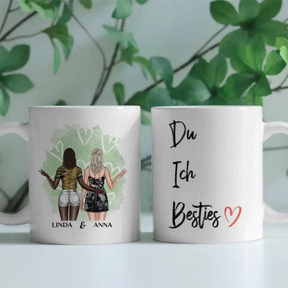 Personalisierte Tasse Du Ich Besties Cliparts für Beste Freundin