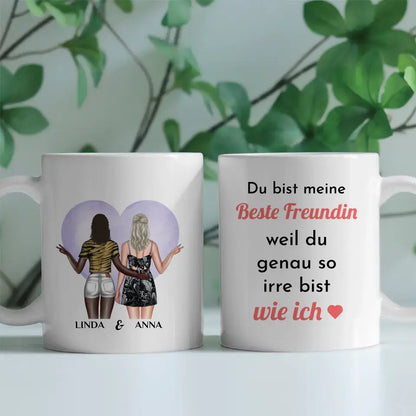 Tassen Geschenk für beste Freundin Irre mit Figuren personalisiert