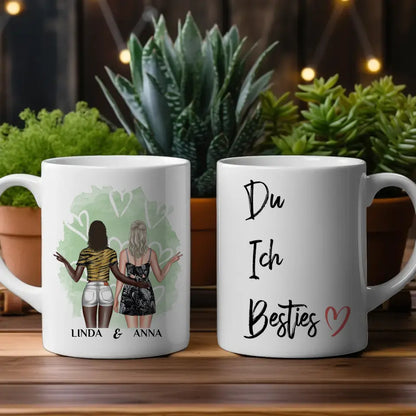 Personalisierte Tasse Du Ich Besties Cliparts für Beste Freundin