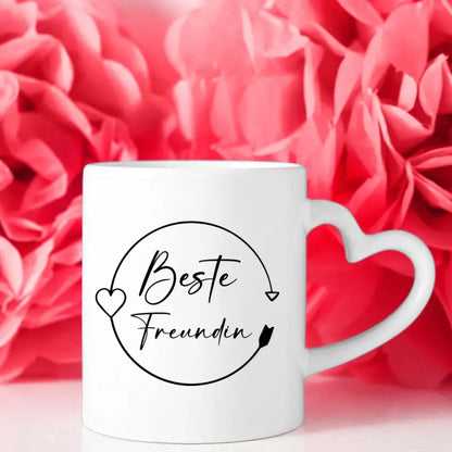 Tasse Beste Freundin Kranz mit Figuren personalisiert