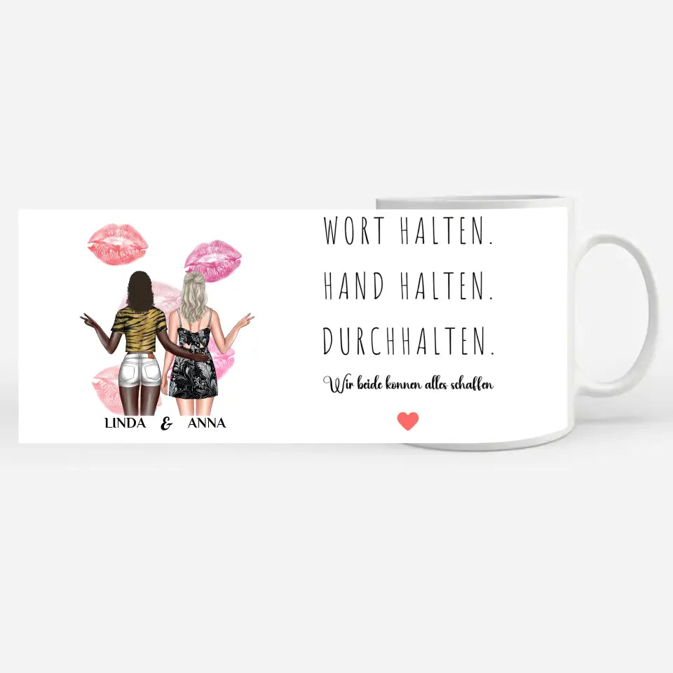 Tasse Beste Freundin personalisiert Wir schaffen alles Cliparts