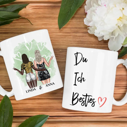 Personalisierte Tasse Du Ich Besties Cliparts für Beste Freundin