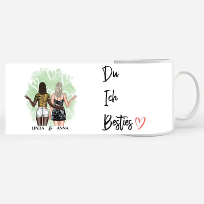 Personalisierte Tasse Du Ich Besties Cliparts für Beste Freundin