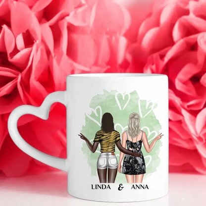 Personalisierte Tasse Du Ich Besties Cliparts für Beste Freundin