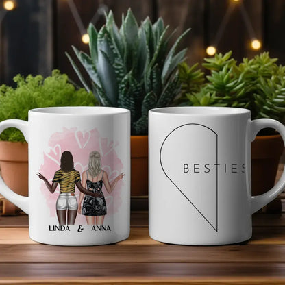 Personalisierte Tasse für Beste Freundin Linke Herz Seite Cliparts