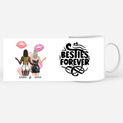 Tasse Beste Freundin personalisiert Besties Forvever mit Figuren