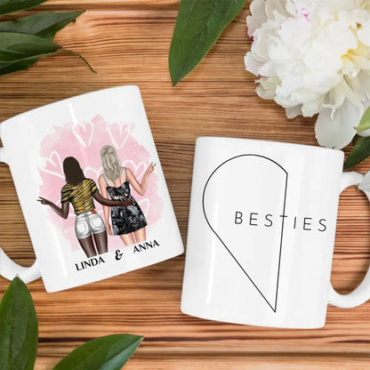 Personalisierte Tasse für Beste Freundin Linke Herz Seite Cliparts