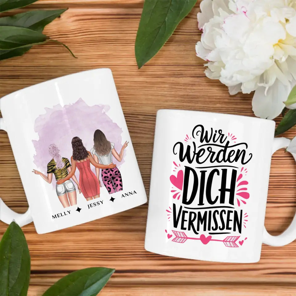 Personalisierte Tasse für  Kollegin Werden Dich Vermissen Abschied Geschenk