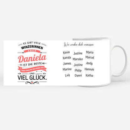 Tasse als Abschieds Geschenk für Winzerinnen Personalisiert