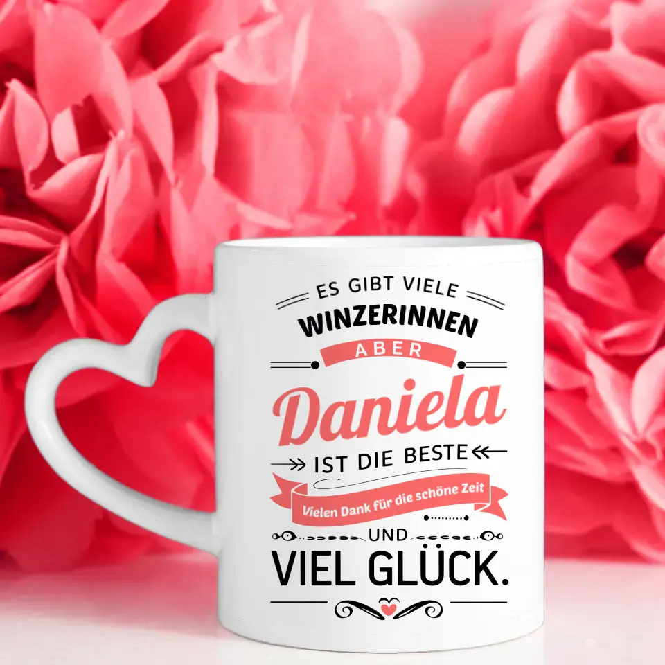 Tasse als Abschieds Geschenk für Winzerinnen Personalisiert