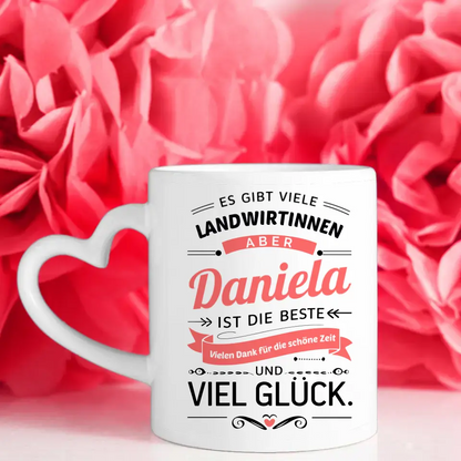 Tasse mit Beruf und Name für Landwirtinnen Personalisiert