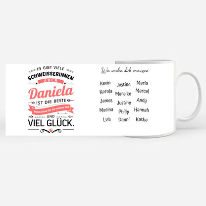 Tasse mit Beruf und Name für Schweißerinnen Personalisiert