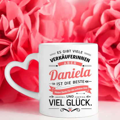 Personalisierte Tasse Geschenk mit Name für Verkäuferinnen