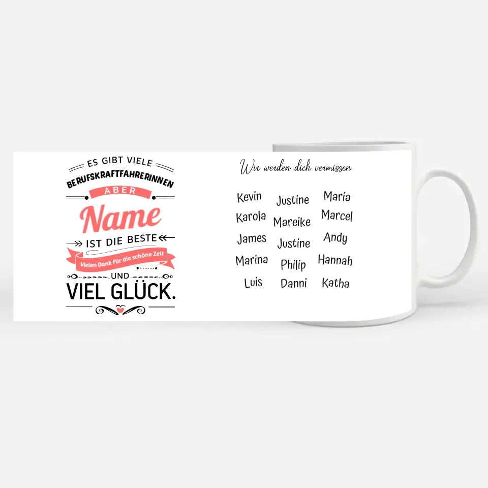 Tasse mit Beruf und Name für Rettungssanitäterinnen Personalisiert