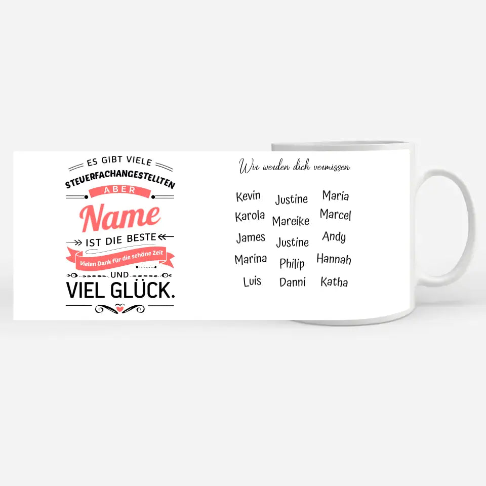 Geschenk Tasse für Geschenk mit Name für Steuerfachangestellten
