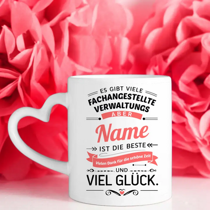 Abschied Geschenk Tasse für Verwaltungsfachangestellten mit Name