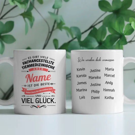 Tassen Geschenk mit Name für Tiermedizinischen Fachangestellten
