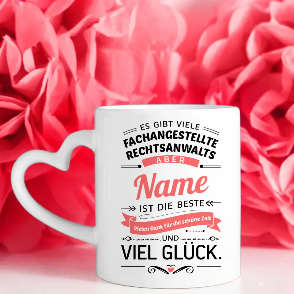 Tasse mit Beruf und Name für Rechtsanwaltsfachangestellten