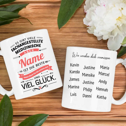 Personalisierte Tasse Geschenk mit Name für Medizinischen Fachangestellten